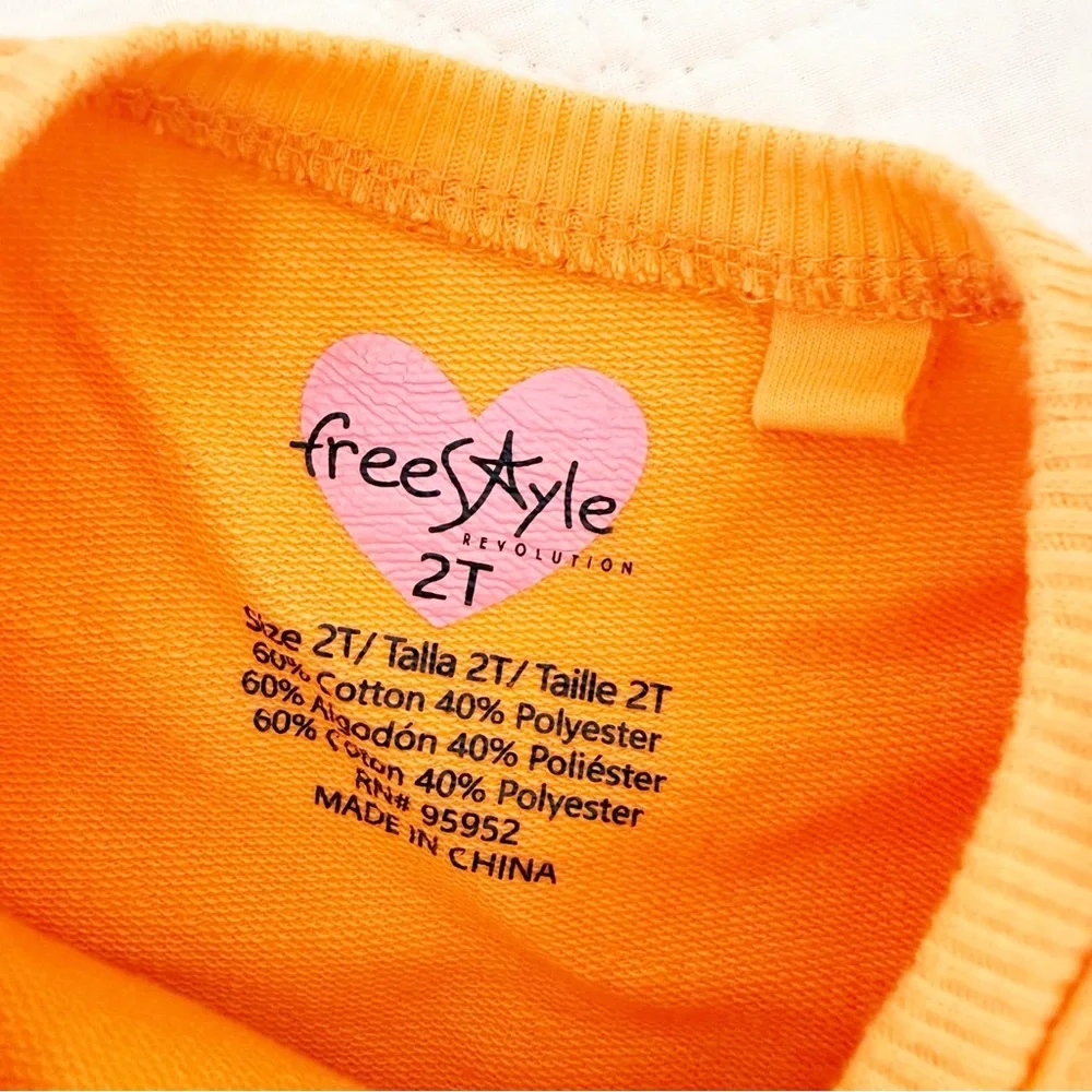 2T Freestyle Revolution Kids Coordinating Short Set Orange - Picture 3 of 5